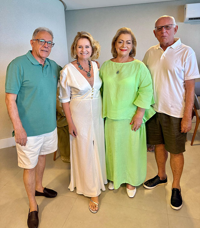 Mário Herkenhoff e Solange com Hélvia e Marcos Abaurre