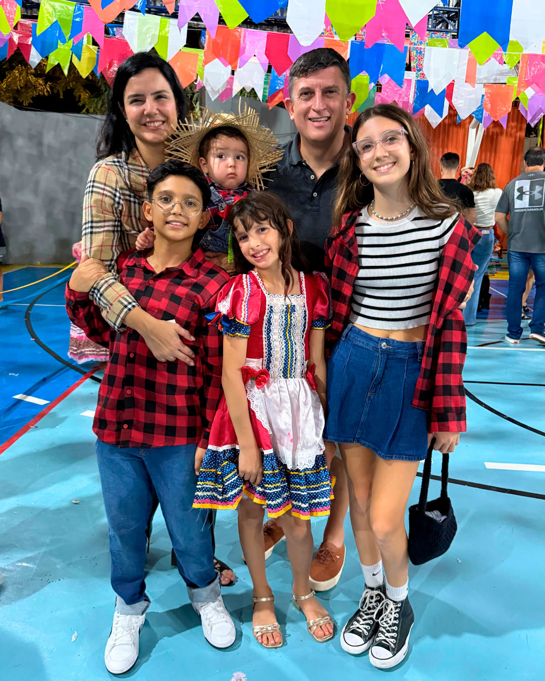 Flavia Vicente, Rodrigo Freitas e as crianças
