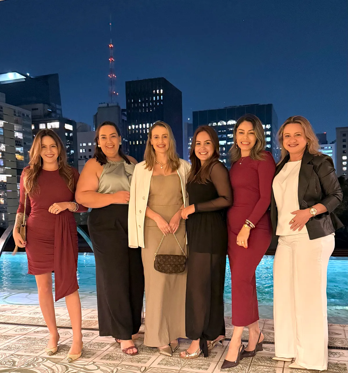 Marília Lascola, Mirian Martins, Ellen Cordeiro, Brunna Bindaco, Thaís Moreira e Meiri Vargas