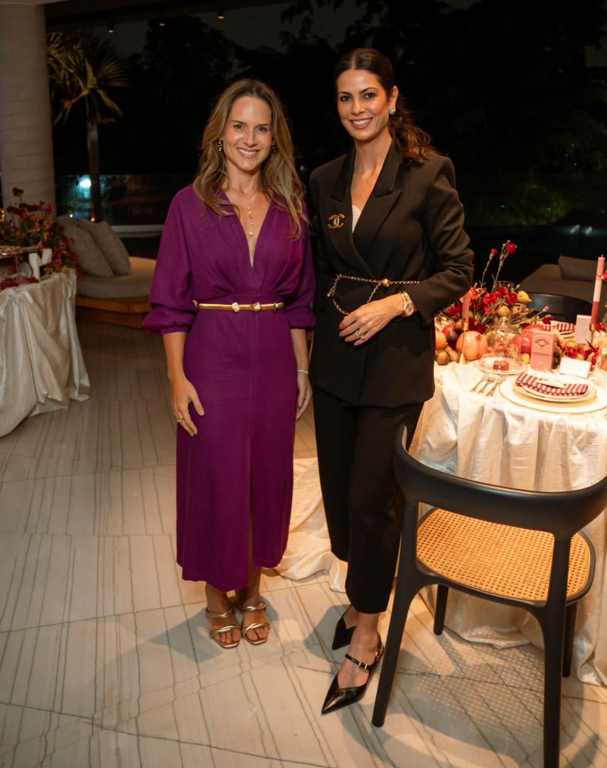 Janaina Pimentel e Laila Nemer, anfitriãs do jantar Mesas do Brasil
