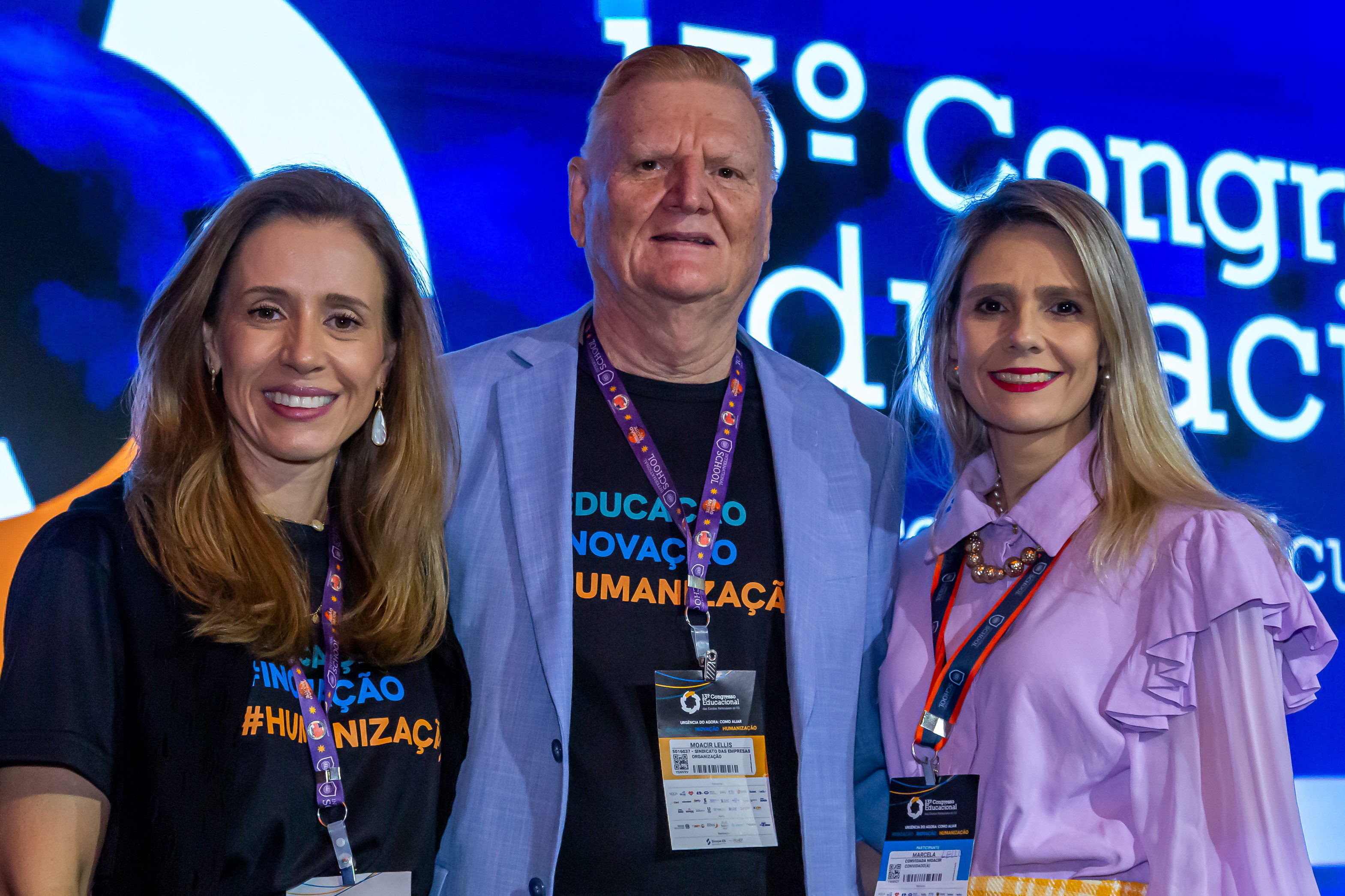 Roberta Bonelli, Moacir Lellis e Marcella Lellis, filha de Moacir