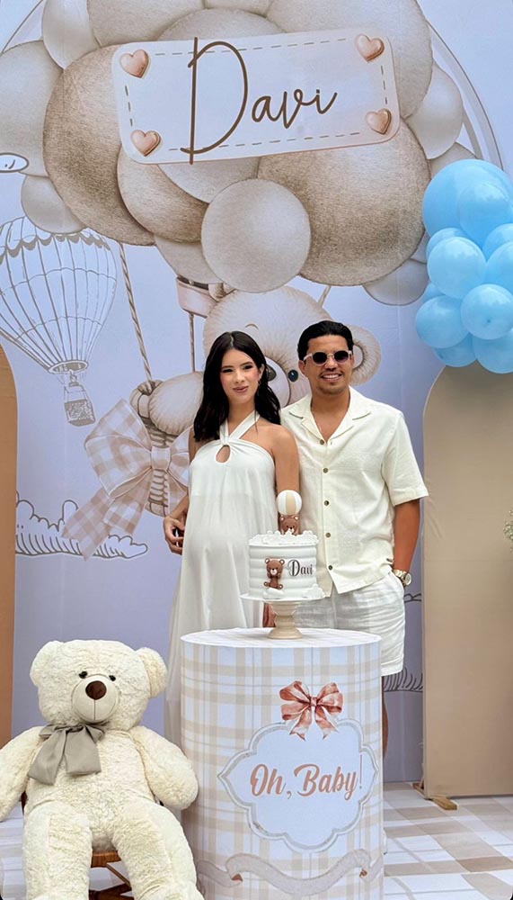 Os papais, Larissa Trés e Vinícius Fernandes