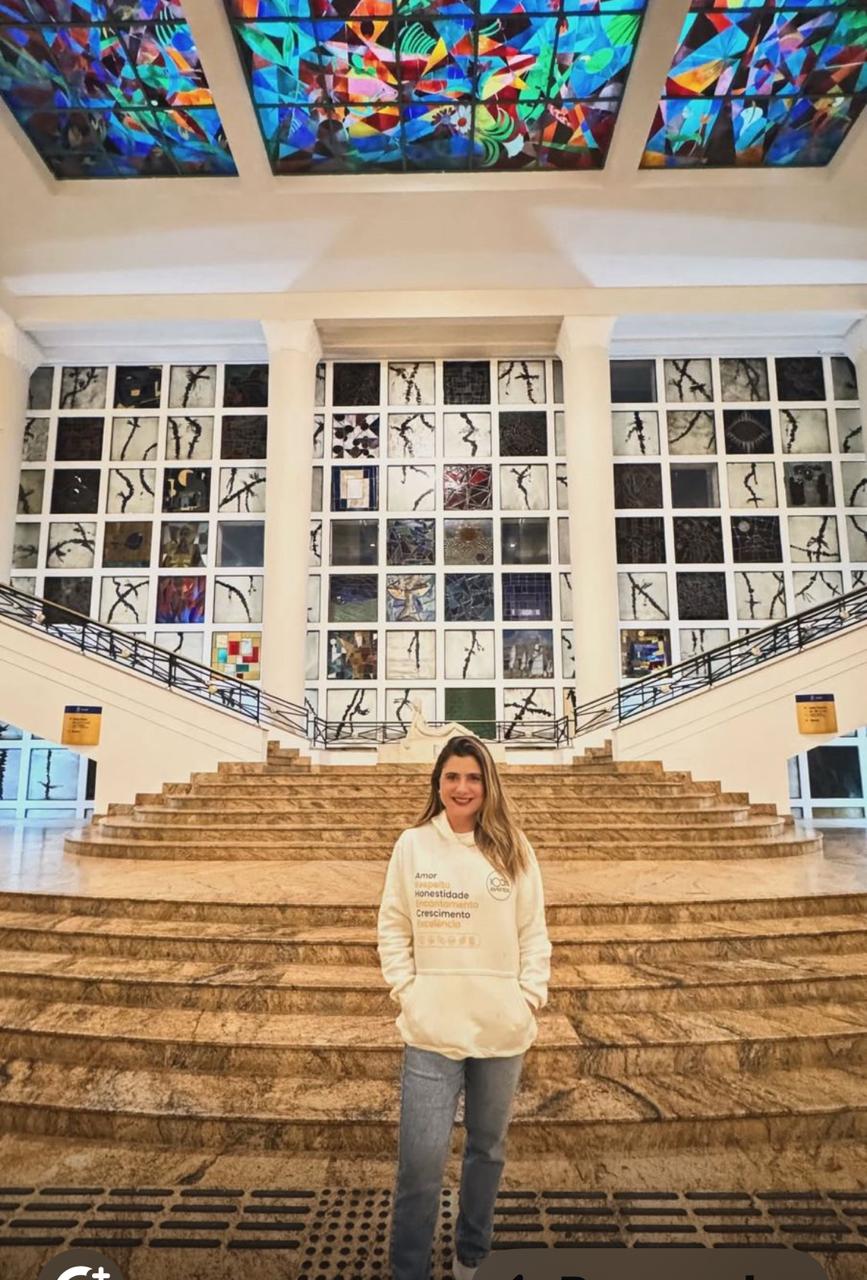 Giovanna Dias no Teatro FAAP, onde passou o final de semana em SP