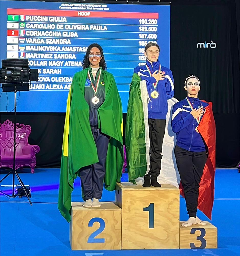 Paula Oliveira, no pódium
