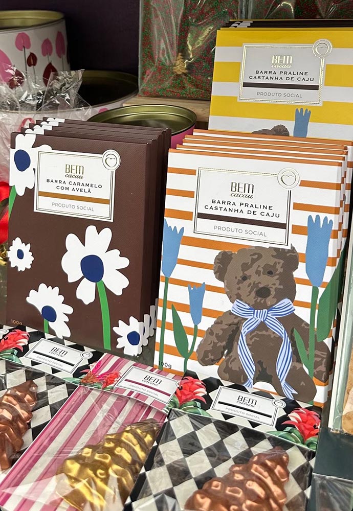 Barras de chocolate da ONG Alimentando o Bem